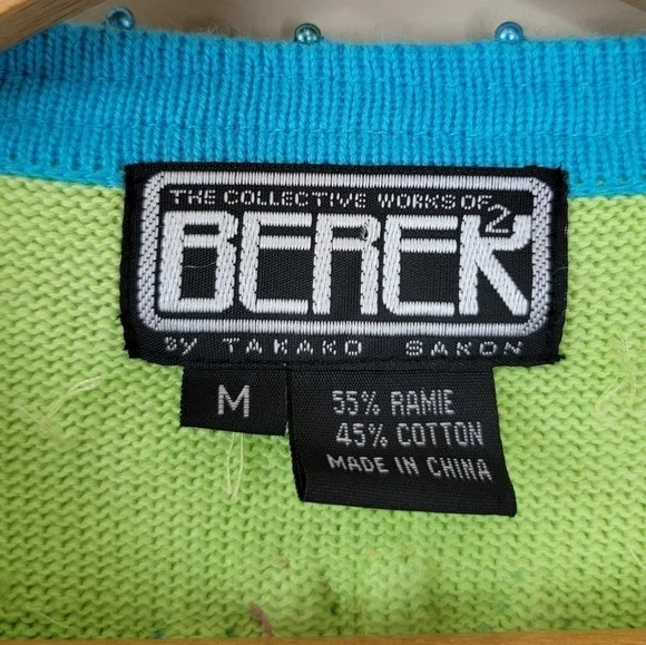 NWT Vintage Berek | Golf Club Button Front Cardigan Sweater Size Medium - Picture 5 of 6